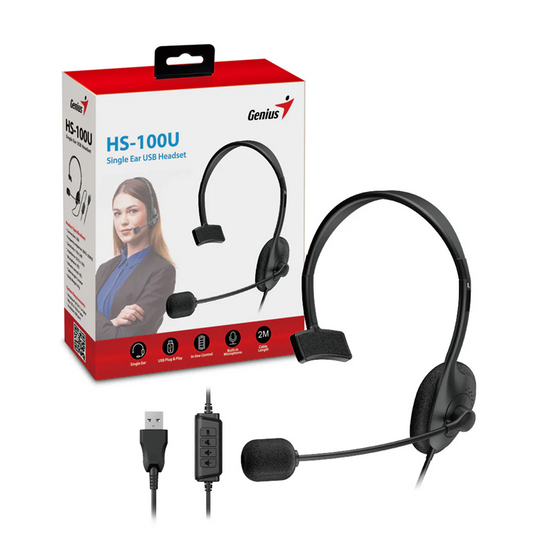 DIADEMA MONOAURAL USB GENIUS HS-100U CALL CENTER