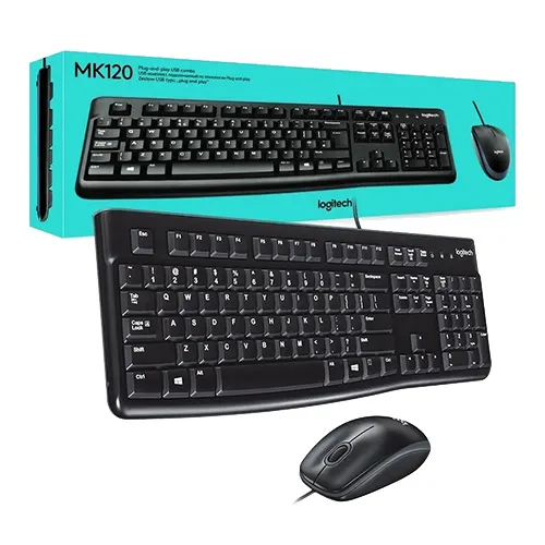 COMBO TECLADO Y MOUSE LOGITECH MK120 USB ALAMBRICOS