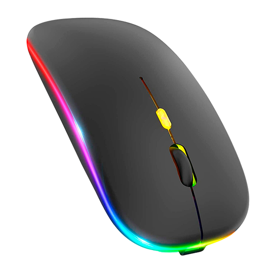 MOUSE INALÁMBRICO RECARGABLE BT LED PLANO