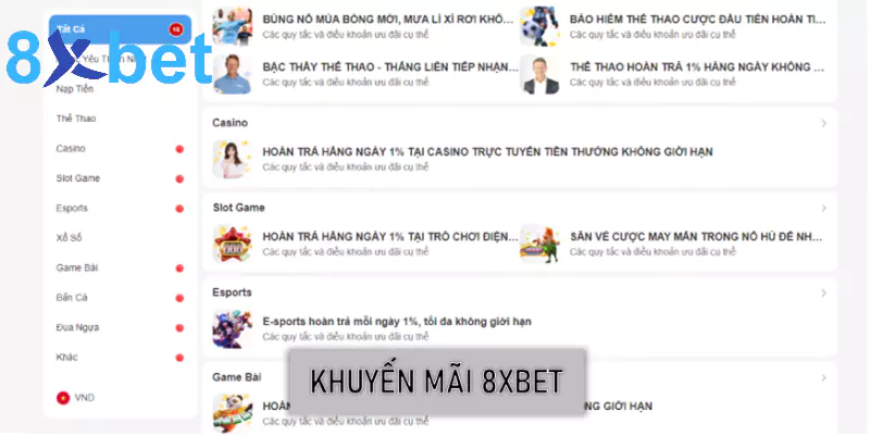 Khuyến mãi 8xbet - Cá cược thả ga, nhận quà liền tay Khuyến mãi 8xbet